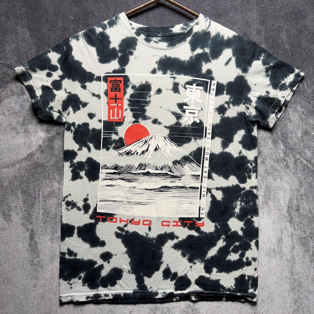 Bowery Supply Co Shirt S Regular Black Tokyo City Tie Dye Graphic Japan